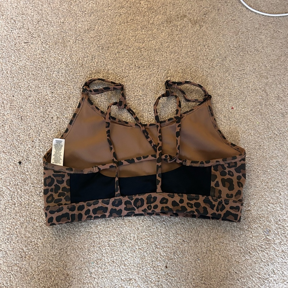 Nike Brown and Black Leopard Sports Bra - Picture 2 of 2